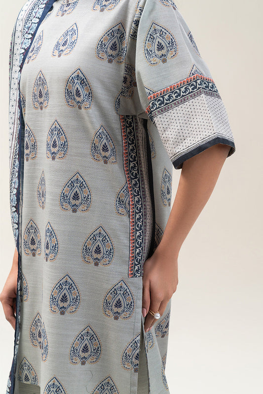 3 PIECE PRINTED SLUB KHADDAR SUIT-SAPPHIRE WHISPER (UNSTITCHED)