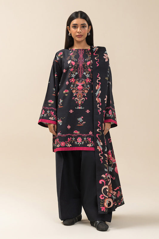 3 PIECE PRINTED SLUB KHADDAR SUIT-ORIENTALIST DREAM (UNSTITCHED)