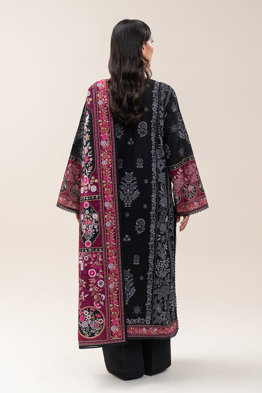 3 PIECE PRINTED SLUB KHADDAR SUIT-VIOLET ORCHID (UNSTITCHED)