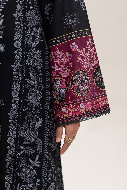 3 PIECE PRINTED SLUB KHADDAR SUIT-VIOLET ORCHID (UNSTITCHED)