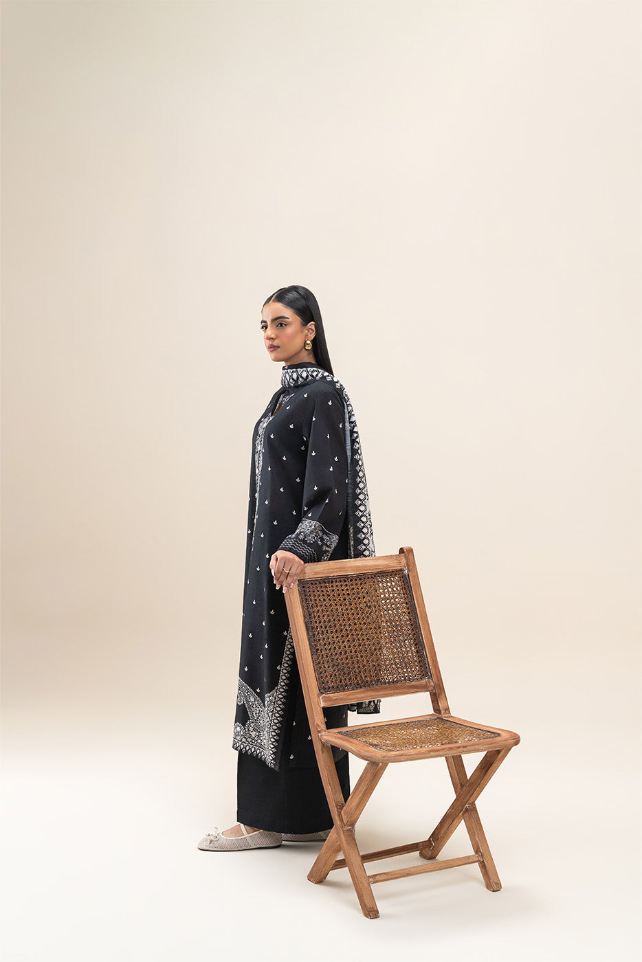 3 PIECE PRINTED SLUB KHADDAR SUIT-JADE DUSK