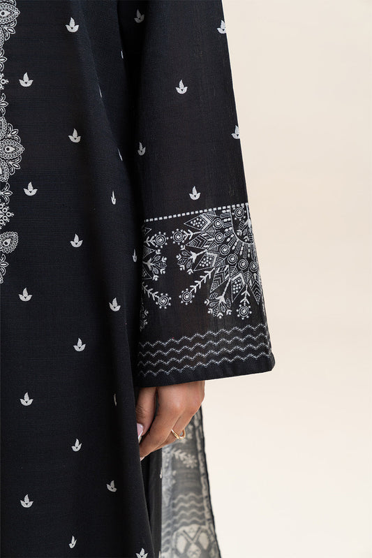 3 PIECE PRINTED SLUB KHADDAR SUIT-JADE DUSK