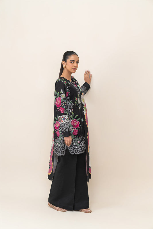 3 PIECE PRINTED SLUB KHADDAR SUIT-MYSTIC GLOOM