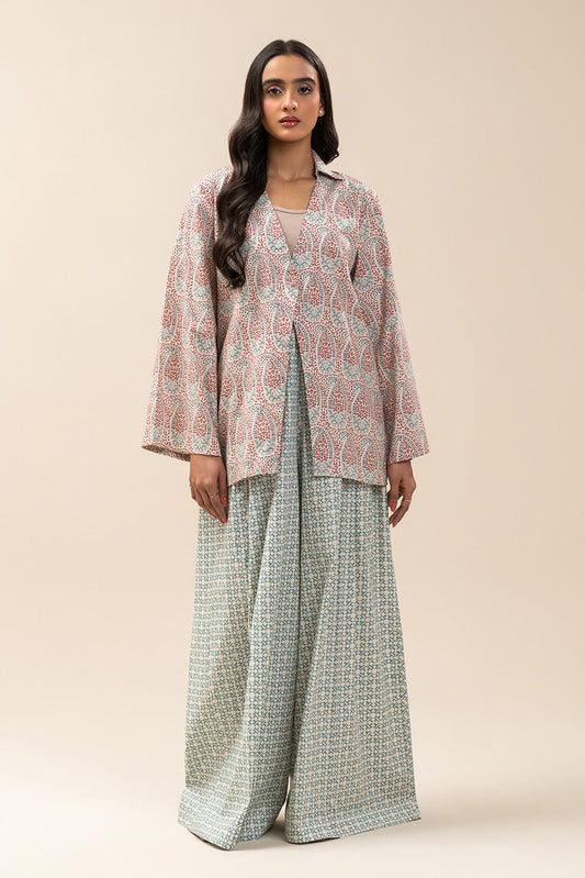 2 PIECE PRINTED CAMBRIC SUIT-PASTEL GLITCH (UNSTITCHED)