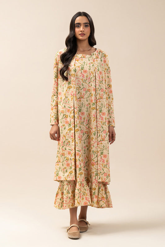 2 PIECE PRINTED CAMBRIC SUIT-BISQUE BLOOM (UNSTITCHED)