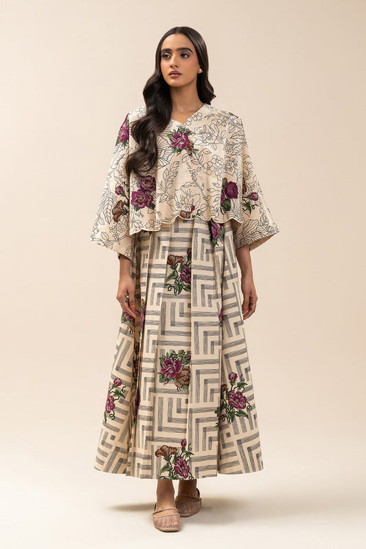 2 PIECE PRINTED CAMBRIC SUIT-BLOOMY WEFT (UNSTITCHED)