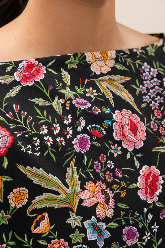 2 PIECE PRINTED CAMBRIC SUIT-ONYX GLOOM (UNSTITCHED)