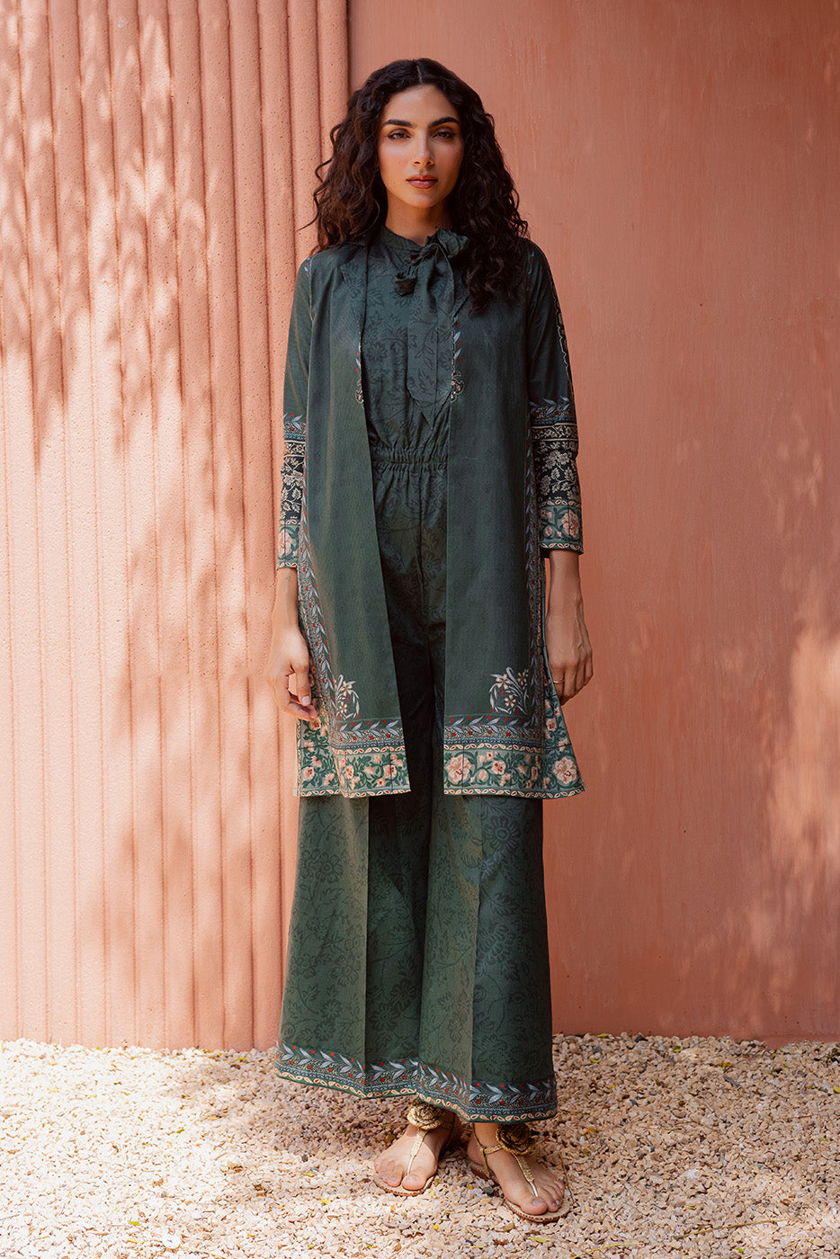 2 PIECE PRINTED LINEN SUIT-PERSIAN PLUM (UNSTITCHED)