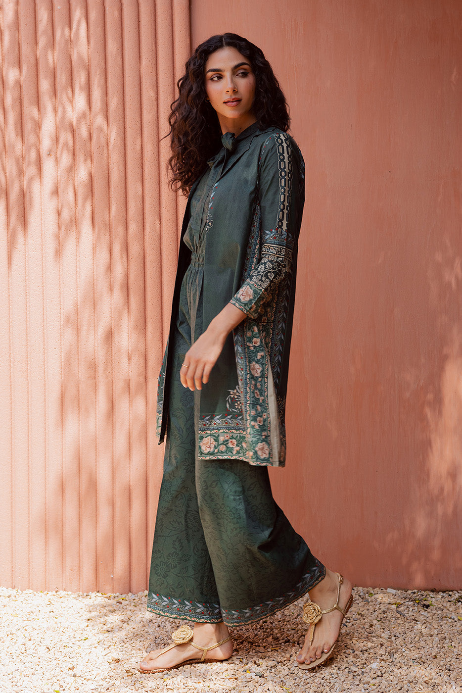 2 PIECE PRINTED LINEN SUIT-PERSIAN PLUM (UNSTITCHED)