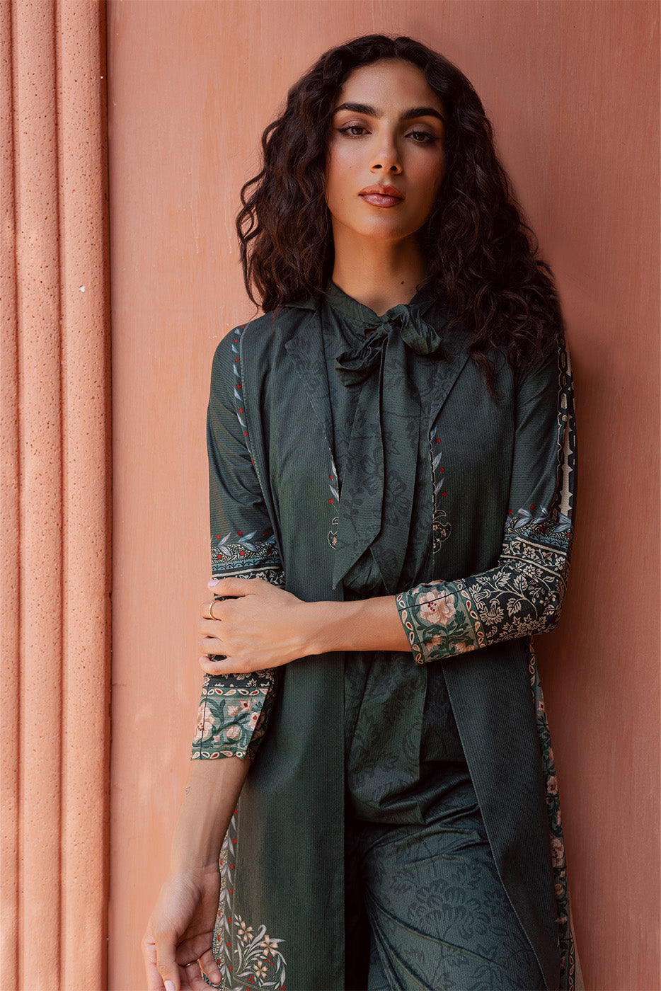 2 PIECE PRINTED LINEN SUIT-PERSIAN PLUM (UNSTITCHED)