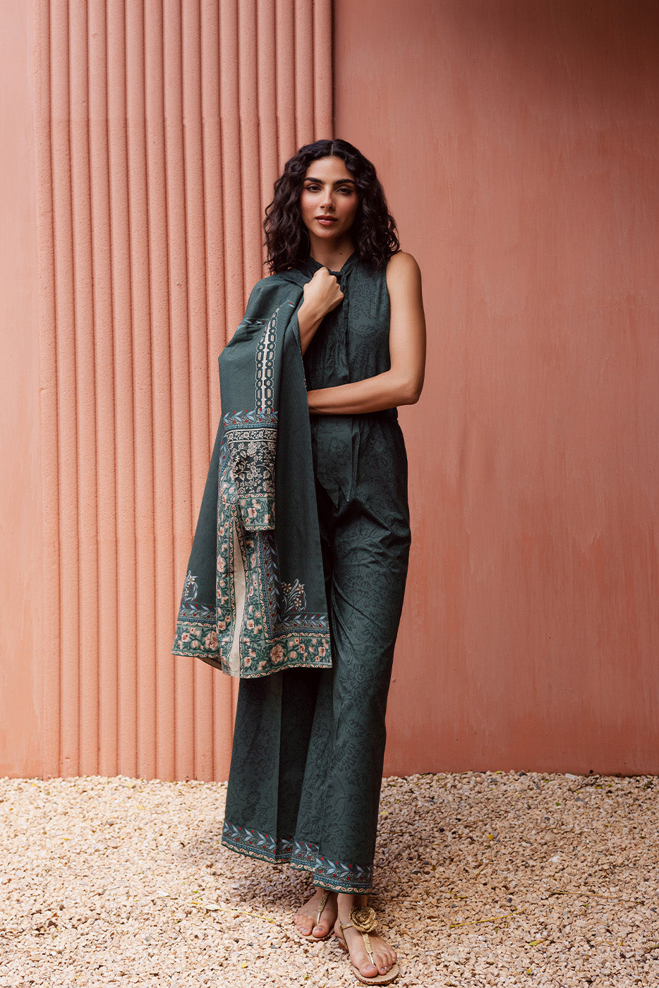 2 PIECE PRINTED LINEN SUIT-PERSIAN PLUM (UNSTITCHED)