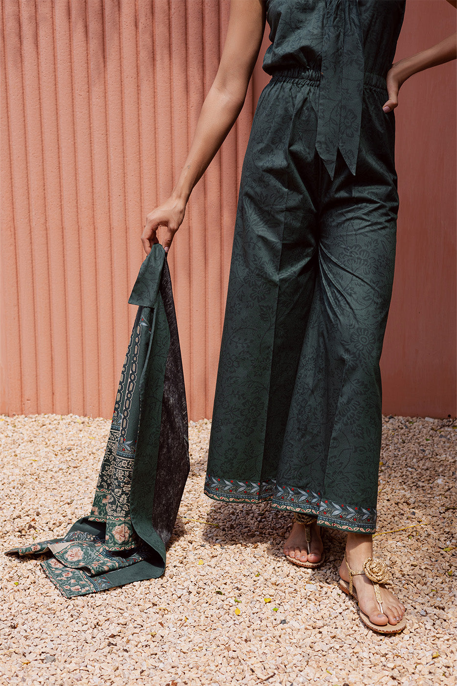 2 PIECE PRINTED LINEN SUIT-PERSIAN PLUM (UNSTITCHED)