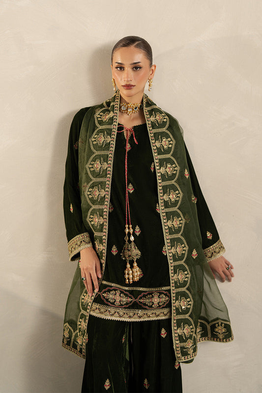 3 PIECE EMBROIDERED VELVET SUIT-BASIL LUXE (UNSTITCHED)