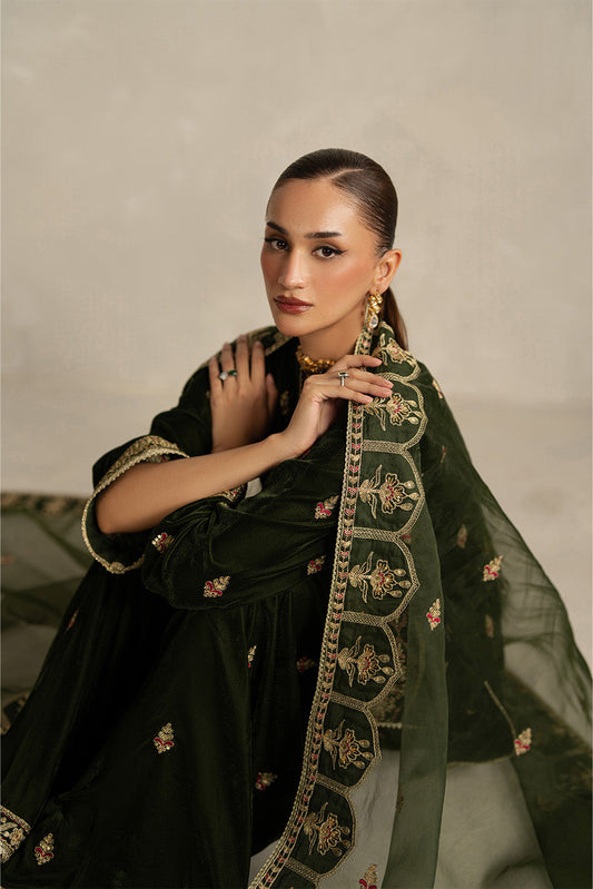 3 PIECE EMBROIDERED VELVET SUIT-BASIL LUXE (UNSTITCHED)