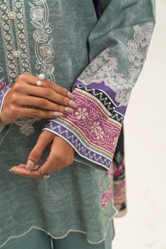 3 PIECE EMBROIDERED SLUB KHADDAR SUIT-WHISPY FROST (UNSTITCHED)