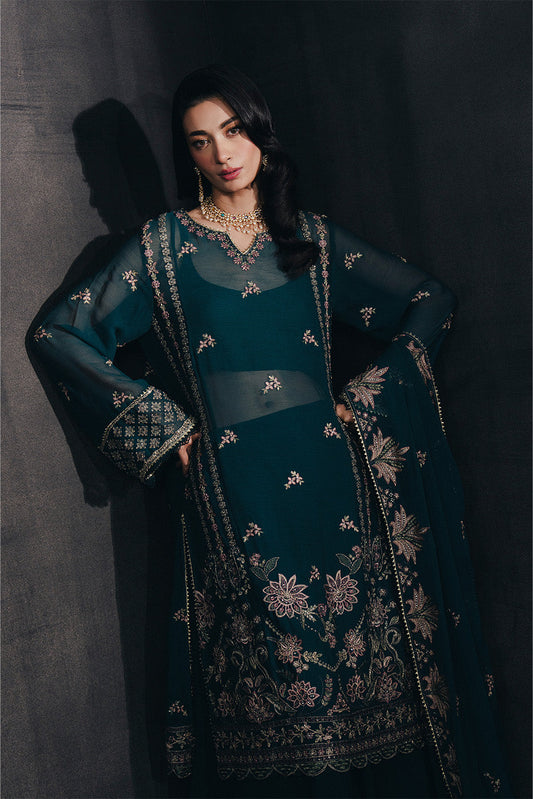 4 PIECE EMBROIDERED CHIFFON SUIT-SAPPHIRE WHISPER (UNSTITCHED)