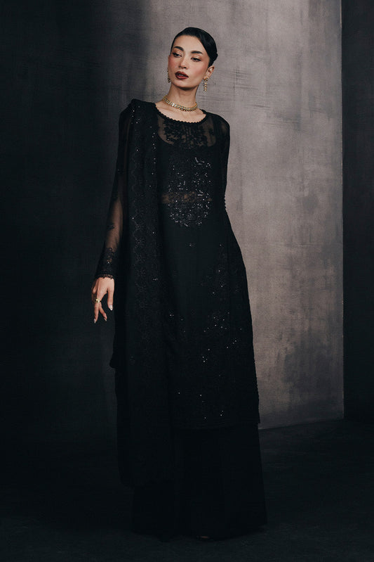 4 PIECE EMBROIDERED CHIFFON SUIT-MYSTIC VOID (UNSTITCHED)