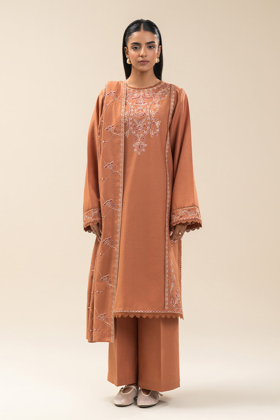3 PIECE EMBROIDERED KHADDAR SUIT-RUSTIC MUSE (UNSTITCHED)