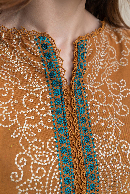 3 PIECE EMBROIDERED MULTI NAPS SUIT-SAFFRON BLISS (UNSTITCHED)