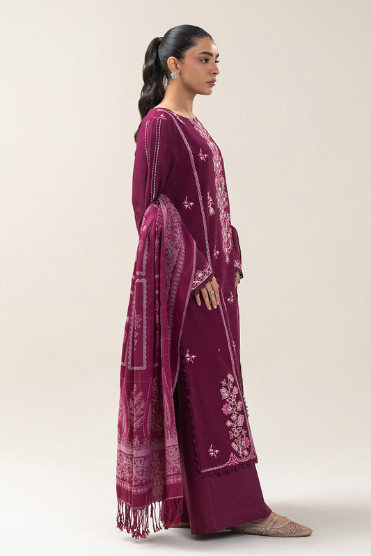 3 PIECE EMBROIDERED SLUB KHADDAR SUIT-FESTIVAL VIBE