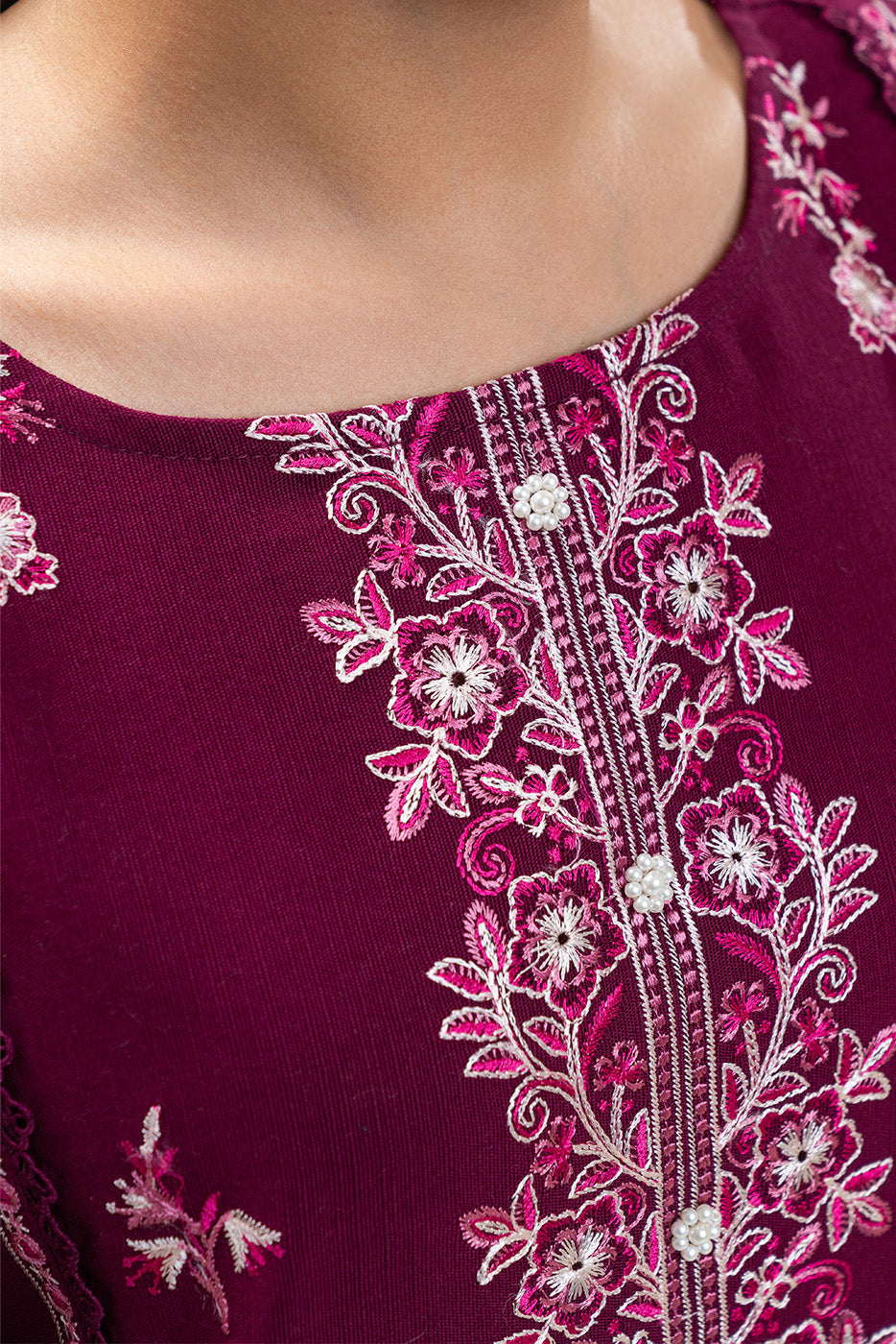 3 PIECE EMBROIDERED SLUB KHADDAR SUIT-FESTIVAL VIBE