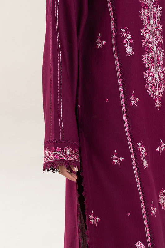 3 PIECE EMBROIDERED SLUB KHADDAR SUIT-FESTIVAL VIBE