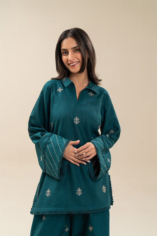 2 PIECE EMBROIDERED SLUB KHADDAR SUIT-AEGEAN TALE (UNSTITCHED)