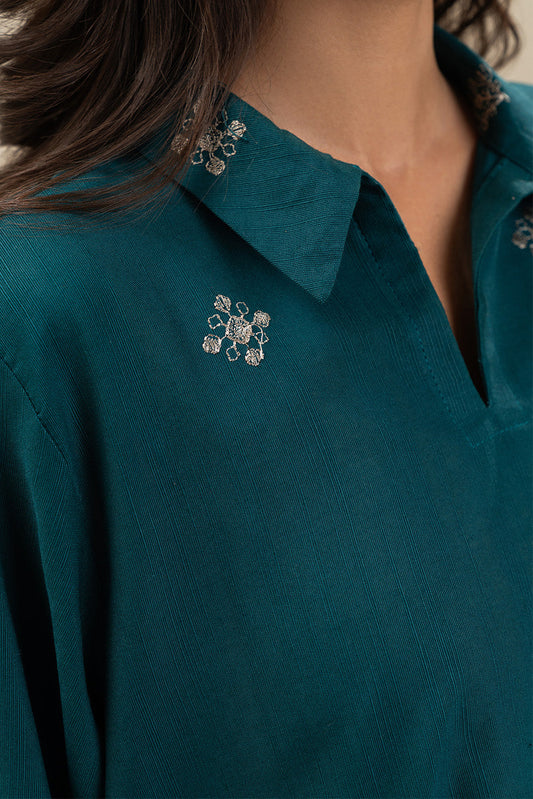 2 PIECE EMBROIDERED SLUB KHADDAR SUIT-AEGEAN TALE (UNSTITCHED)