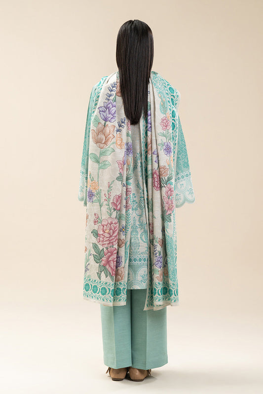 3 PIECE PRINTED SLUB KHADDAR SUIT-SAPPHIRE BLOOM (UNSTITCHED)