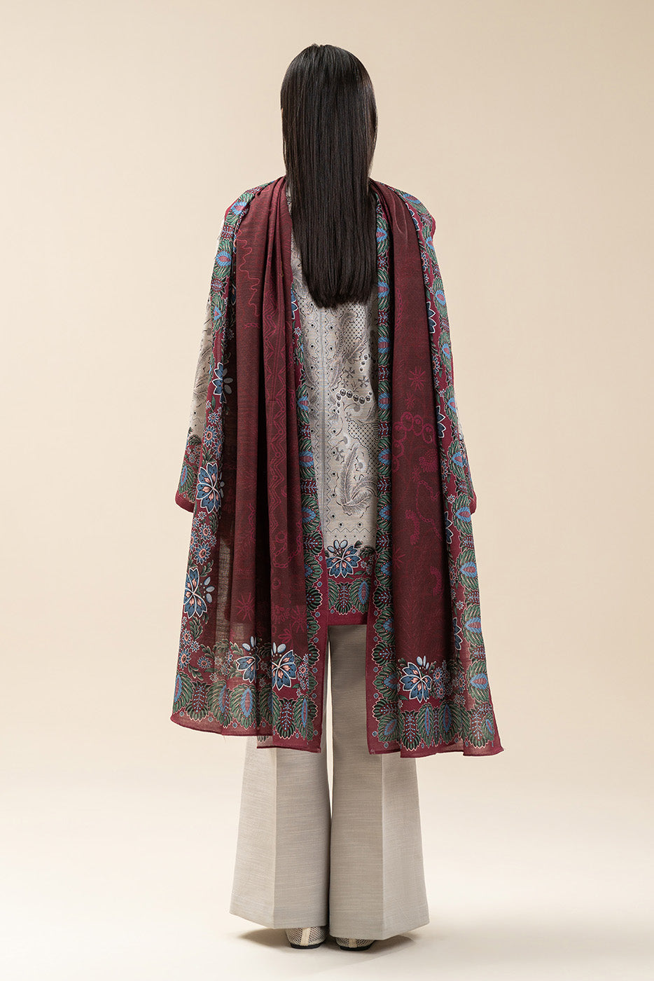 3 PIECE PRINTED SLUB KHADDAR SUIT-MAJESTIC ASH (UNSTITCHED)