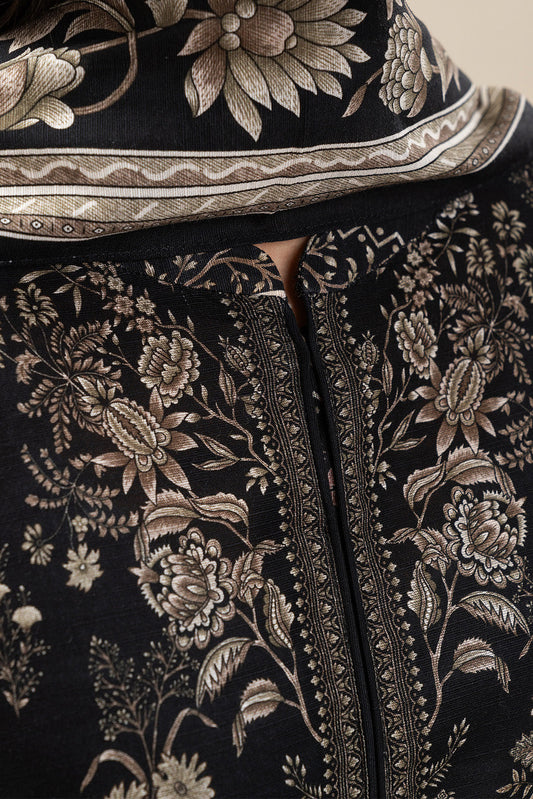 3 PIECE PRINTED SLUB KHADDAR SUIT-RAVEN REEF (UNSTITCHED)