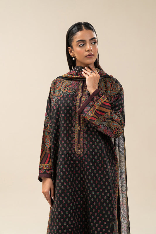 3 PIECE PRINTED SLUB KHADDAR SUIT-ETHNIC PITCH (UNSTITCHED)