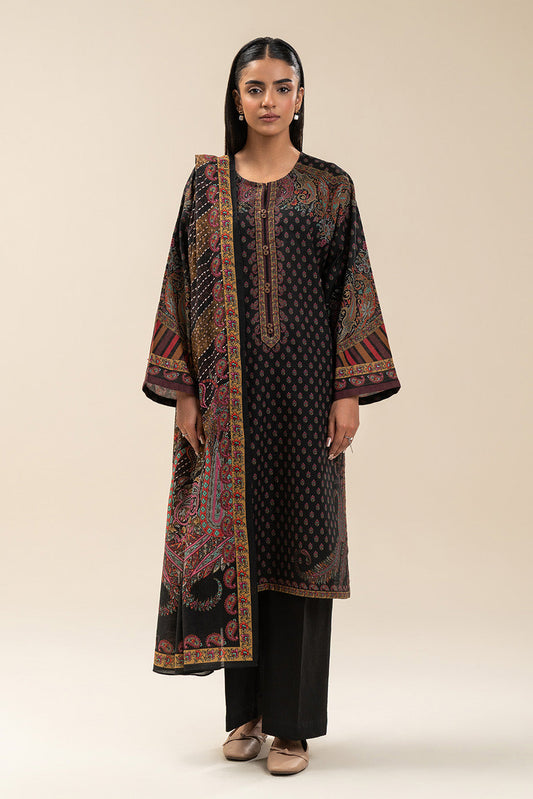 2 PIECE PRINTED SLUB KHADDAR SUIT-ETHNIC PITCH (UNSTITCHED)