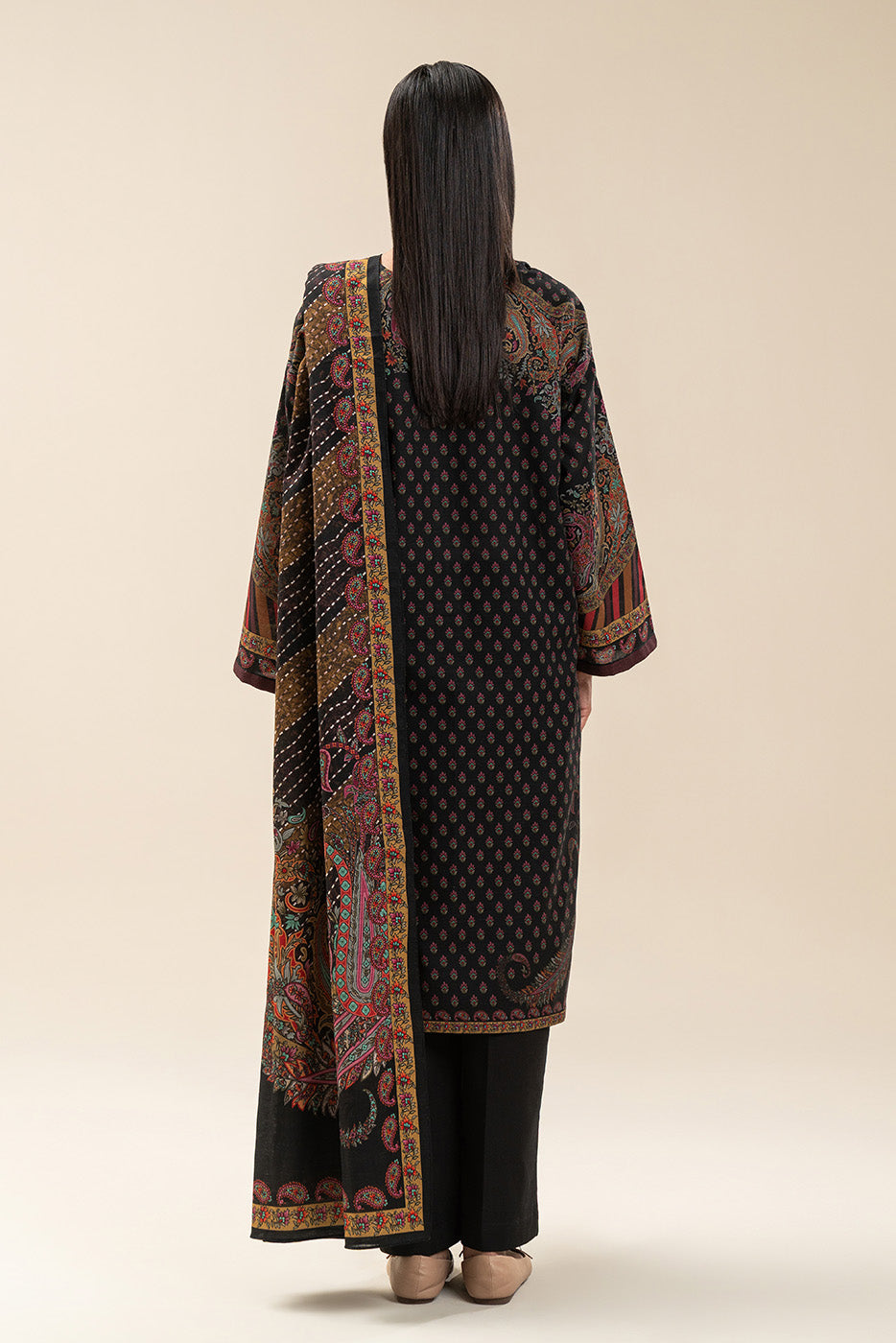 2 PIECE PRINTED SLUB KHADDAR SUIT-ETHNIC PITCH (UNSTITCHED)