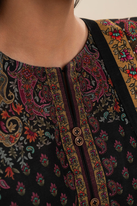 3 PIECE PRINTED SLUB KHADDAR SUIT-ETHNIC PITCH (UNSTITCHED)