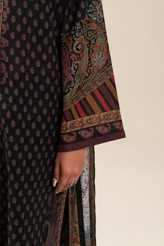 3 PIECE PRINTED SLUB KHADDAR SUIT-ETHNIC PITCH (UNSTITCHED)