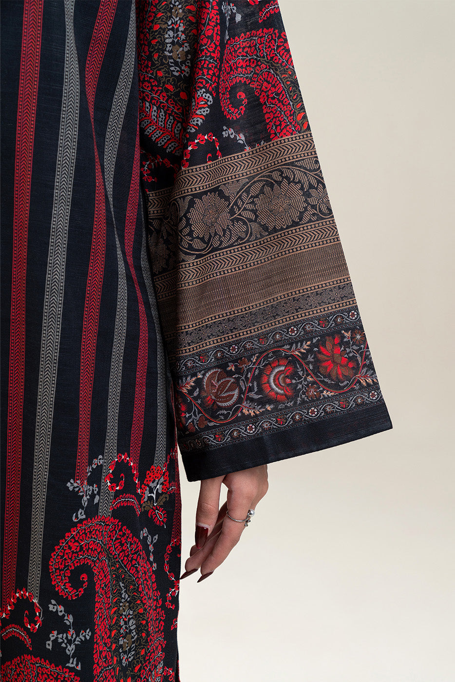 3 PIECE PRINTED SLUB KHADDAR SUIT-MIDNIGHT GLAM (UNSTITCHED)