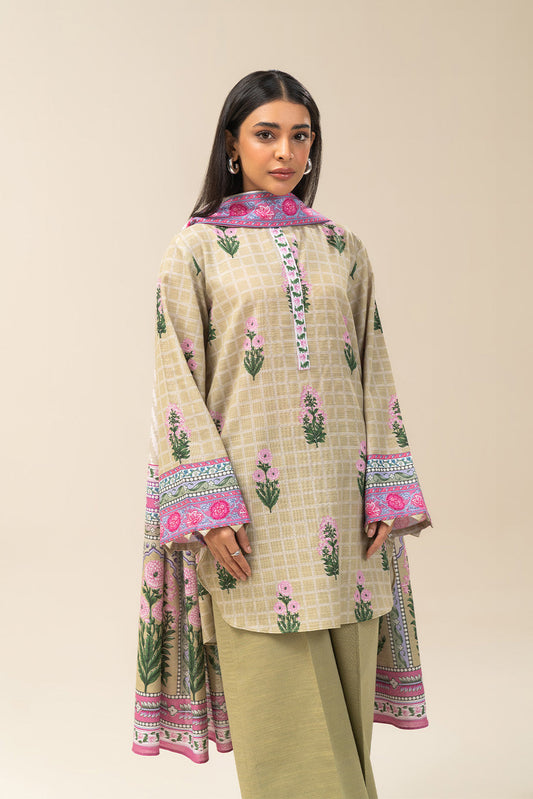 3 PIECE PRINTED SLUB KHADDAR SUIT-KINGS GARDEN (UNSTITCHED)