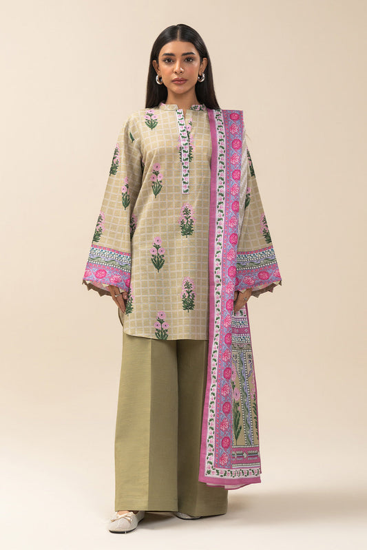 3 PIECE PRINTED SLUB KHADDAR SUIT-KINGS GARDEN (UNSTITCHED)