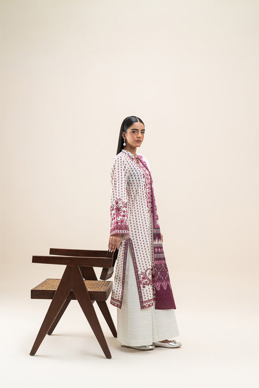 3 PIECE PRINTED SLUB KHADDAR SUIT-MULBERRY PEARL