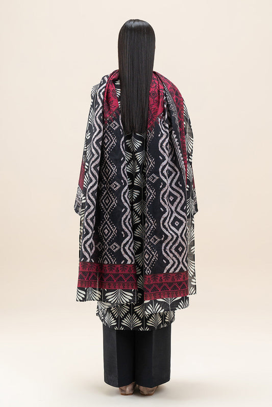 3 PIECE PRINTED SLUB KHADDAR SUIT-RAVEN GRACE