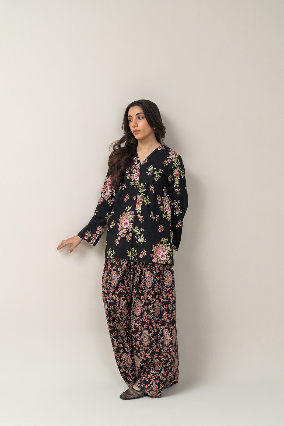 2 PIECE PRINTED CAMBRIC SUIT-MIDNIGHT ORCHID (UNSTITCHED)