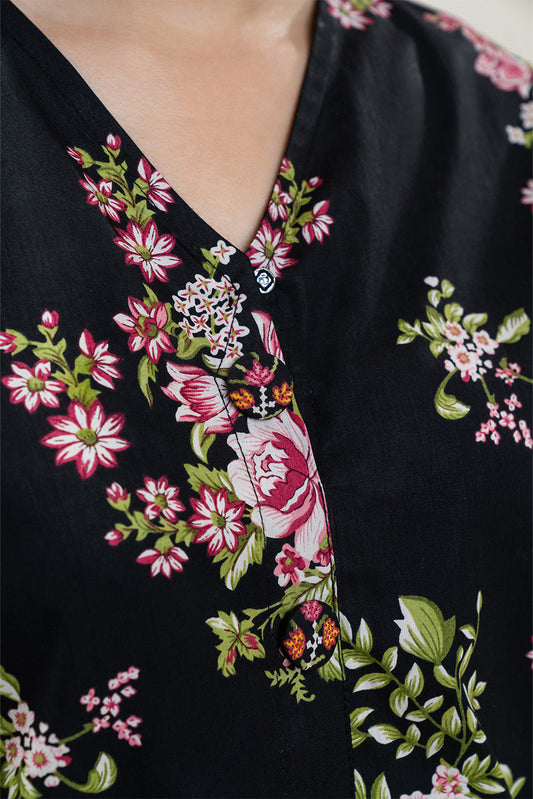 2 PIECE PRINTED CAMBRIC SUIT-MIDNIGHT ORCHID (UNSTITCHED)