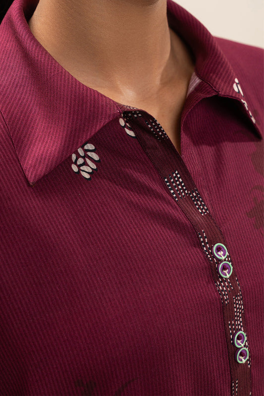 2 PIECE PRINTED LINEN SUIT-MULBERRY GLAM (UNSTITCHED)