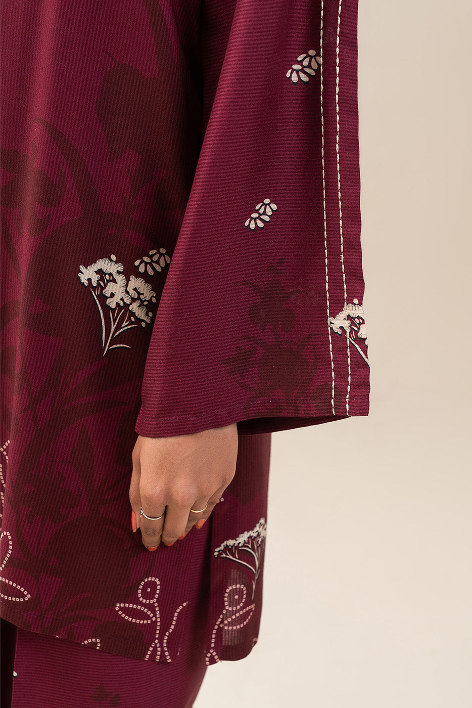 2 PIECE PRINTED LINEN SUIT-MULBERRY GLAM (UNSTITCHED)