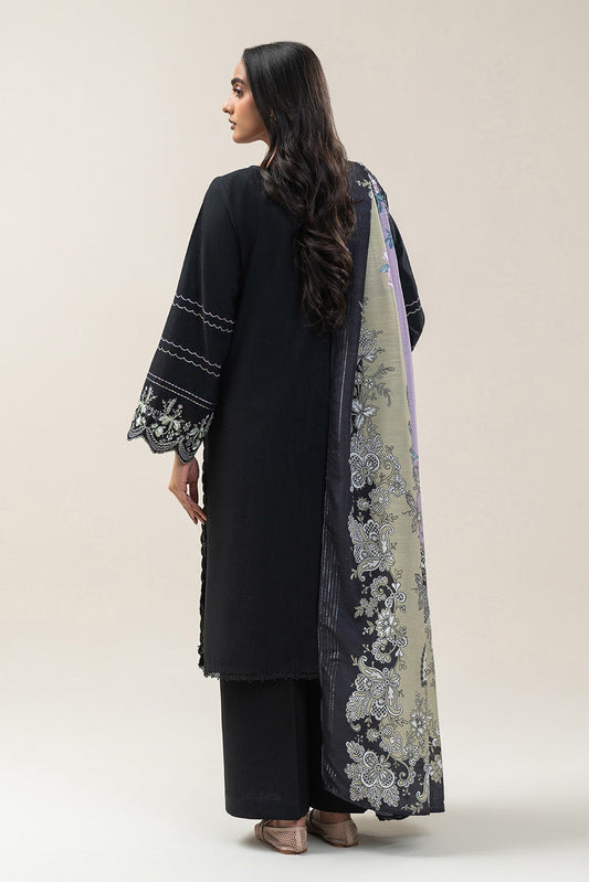 3 PIECE EMBROIDERED SLUB KHADDAR SUIT-MOONLIGHT ECHO (UNSTITCHED)