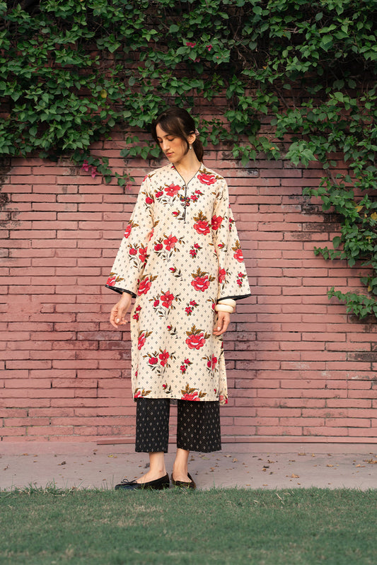 2 PIECE PRINTED SLUB KHADDAR SUIT (PRET)