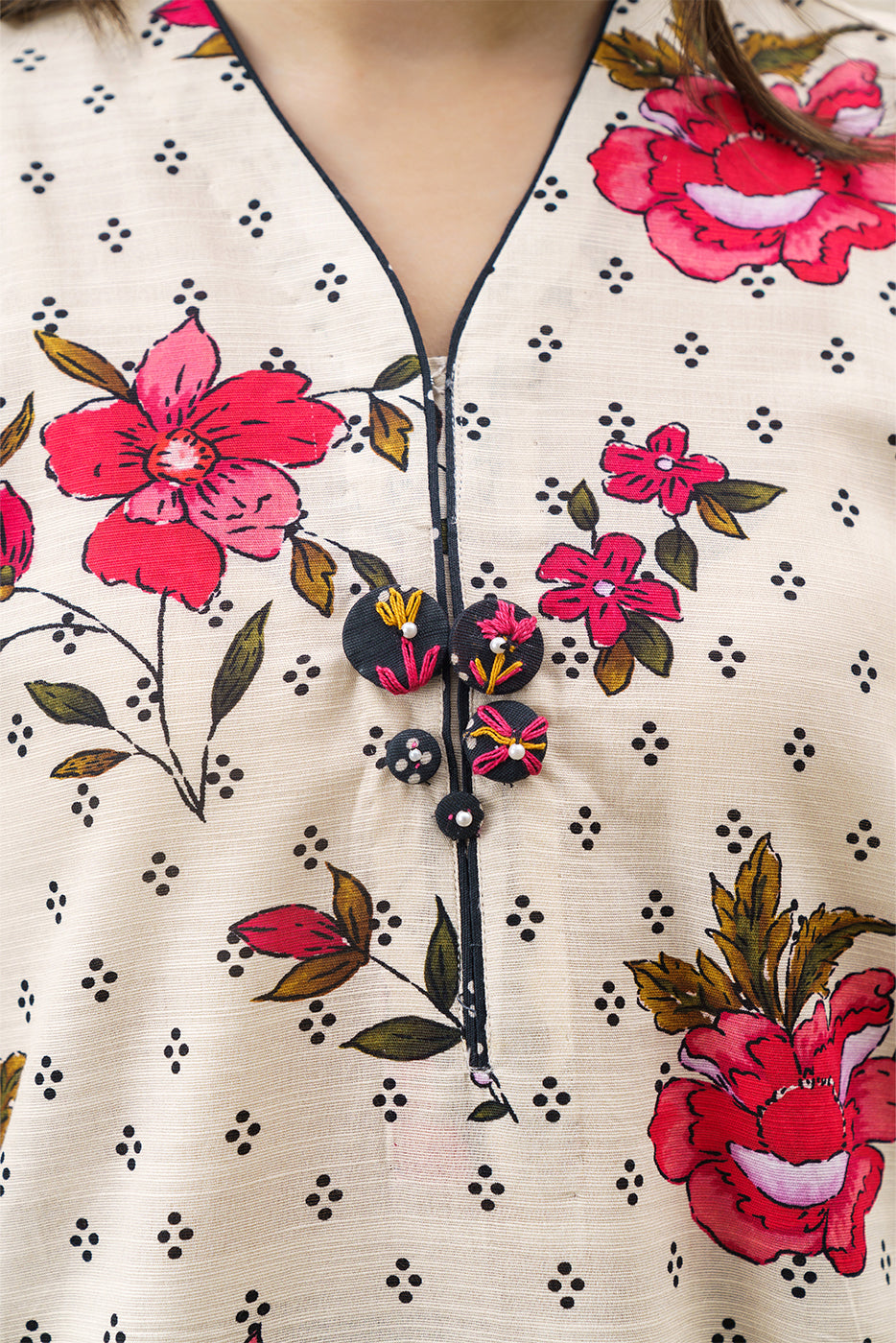 PRINTED SLUB KHADDAR SHIRT (PRET)