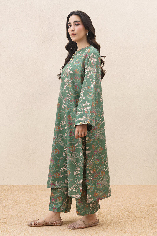 2 PIECE PRINTED SLUB KHADDAR SUIT (PRET)