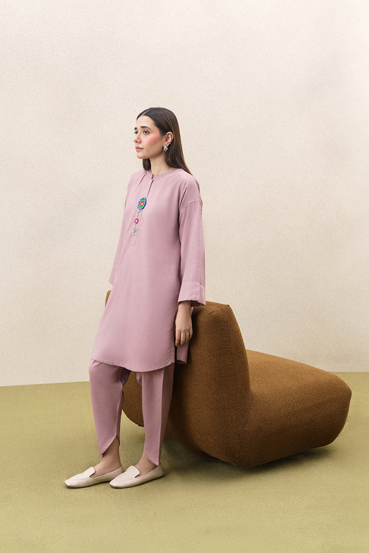 2 PIECE EMBROIDERED TWILL SUIT (PRET)
